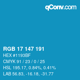Color code: RGB 17 147 191 | qconv.com