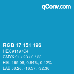Color code: RGB 17 151 196 | qconv.com