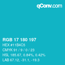 Code couleur: RGB 17 180 197 | qconv.com
