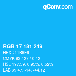 Color code: RGB 17 181 249 | qconv.com