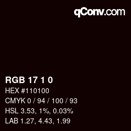 颜色代码: RGB 17 1 0 | qconv.com