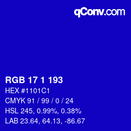 Color code: RGB 17 1 193 | qconv.com