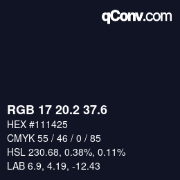 カラーコード: RGB 17 20.2 37.6 | qconv.com