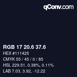 カラーコード: RGB 17 20.6 37.6 | qconv.com
