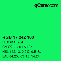 Color code: RGB 17 242 100 | qconv.com