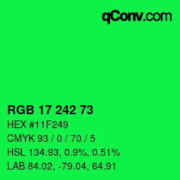 Color code: RGB 17 242 73 | qconv.com