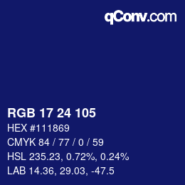 Farbcode: RGB 17 24 105 | qconv.com