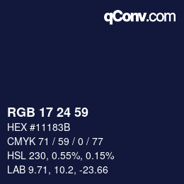 Farbcode: RGB 17 24 59 | qconv.com