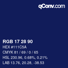 Color code: RGB 17 28 90 | qconv.com