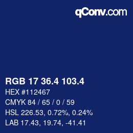 カラーコード: RGB 17 36.4 103.4 | qconv.com