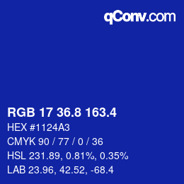 カラーコード: RGB 17 36.8 163.4 | qconv.com