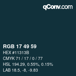 Farbcode: RGB 17 49 59 | qconv.com