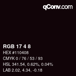 Color code: RGB 17 4 8 | qconv.com