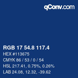 カラーコード: RGB 17 54.8 117.4 | qconv.com