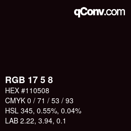 Farbcode: RGB 17 5 8 | qconv.com