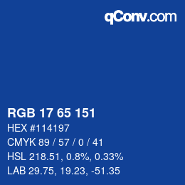 Farbcode: RGB 17 65 151 | qconv.com