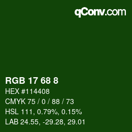 Color code: RGB 17 68 8 | qconv.com