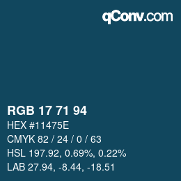 Código de color: RGB 17 71 94 | qconv.com