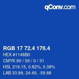 カラーコード: RGB 17 72.4 176.4 | qconv.com