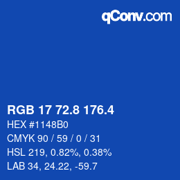 カラーコード: RGB 17 72.8 176.4 | qconv.com