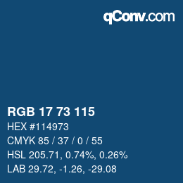 Color code: RGB 17 73 115 | qconv.com