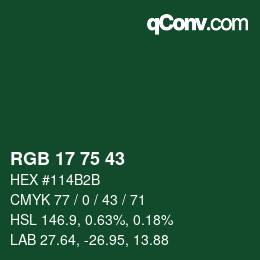 Farbcode: RGB 17 75 43 | qconv.com