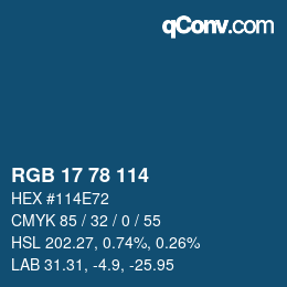 Color code: RGB 17 78 114 | qconv.com