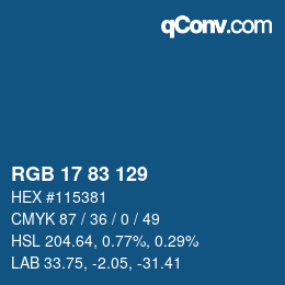 Color code: RGB 17 83 129 | qconv.com