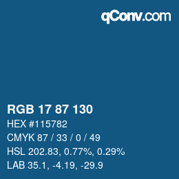 Farbcode: RGB 17 87 130 | qconv.com