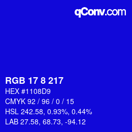Color code: RGB 17 8 217 | qconv.com