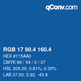 カラーコード: RGB 17 90.4 160.4 | qconv.com