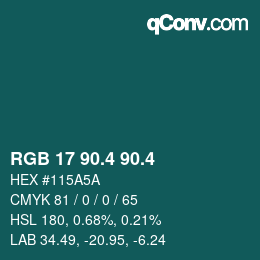 カラーコード: RGB 17 90.4 90.4 | qconv.com