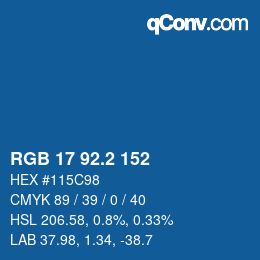 Color code: RGB 17 92.2 152 | qconv.com