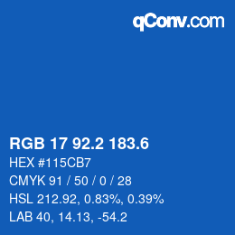 カラーコード: RGB 17 92.2 183.6 | qconv.com