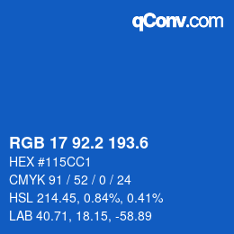 カラーコード: RGB 17 92.2 193.6 | qconv.com