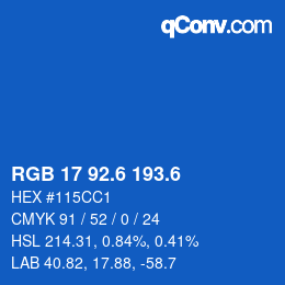 カラーコード: RGB 17 92.6 193.6 | qconv.com