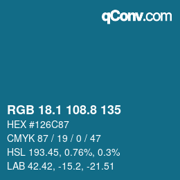 Color code: RGB 18.1 108.8 135 | qconv.com