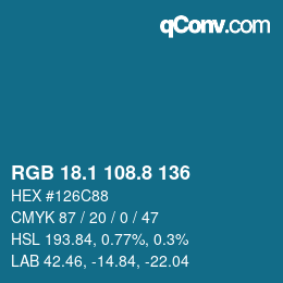 Color code: RGB 18.1 108.8 136 | qconv.com