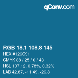 Color code: RGB 18.1 108.8 145 | qconv.com
