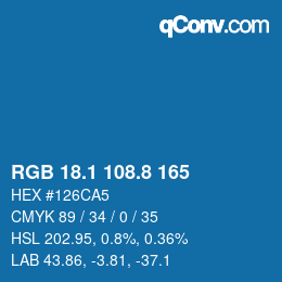Color code: RGB 18.1 108.8 165 | qconv.com