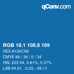 Color code: RGB 18.1 108.8 169 | qconv.com