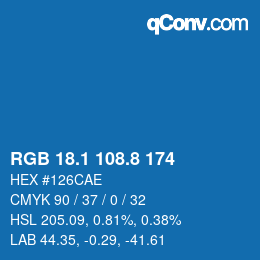 Color code: RGB 18.1 108.8 174 | qconv.com