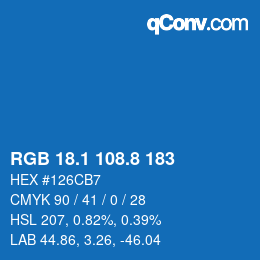 Color code: RGB 18.1 108.8 183 | qconv.com