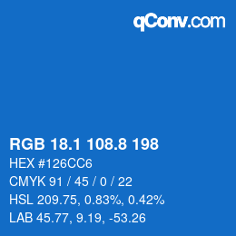 Color code: RGB 18.1 108.8 198 | qconv.com