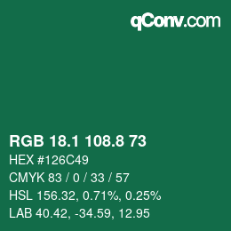 Color code: RGB 18.1 108.8 73 | qconv.com