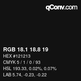 Color code: RGB 18.1 18.8 19 | qconv.com