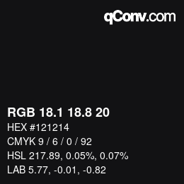Color code: RGB 18.1 18.8 20 | qconv.com