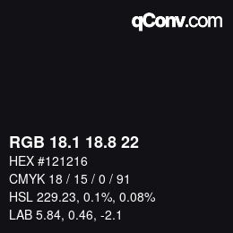 Color code: RGB 18.1 18.8 22 | qconv.com