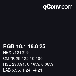 Color code: RGB 18.1 18.8 25 | qconv.com