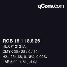 Color code: RGB 18.1 18.8 26 | qconv.com